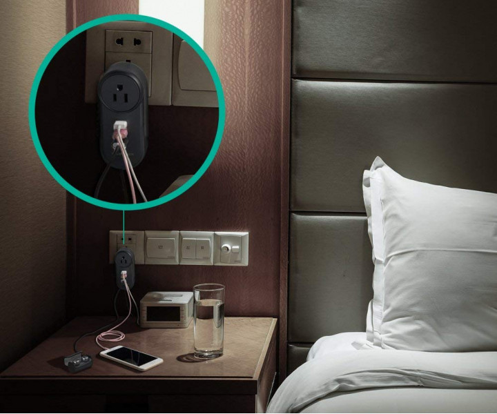 RAVPower USB Wall Charger Strip 4in1 Mini 3xUSB iSmart 2.0 RP-PC003BK 